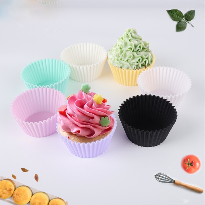 Khuôn cupcake silicon tròn 7cm làm bánh mì munffi bông lan cho bé AD76