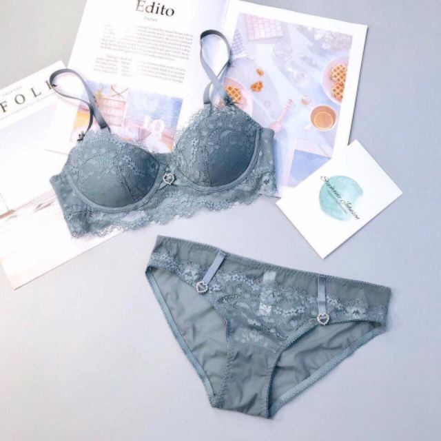 Bộ Đồ Lót Không Mút Ren siêu Êm Ôm Và Nâng Ngực Tốt