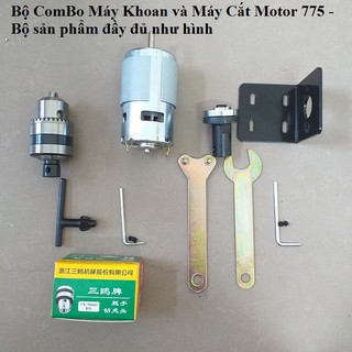 Combo chế cưa bàn từ motor 775 - máy khoan cầm tay vơi motor 775 kèm giá đỡ trục nối 5mm