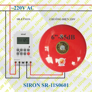 Bộ chuông báo hẹn giờ làm việc tự động 6 inch 85 dB  SR-11S0601