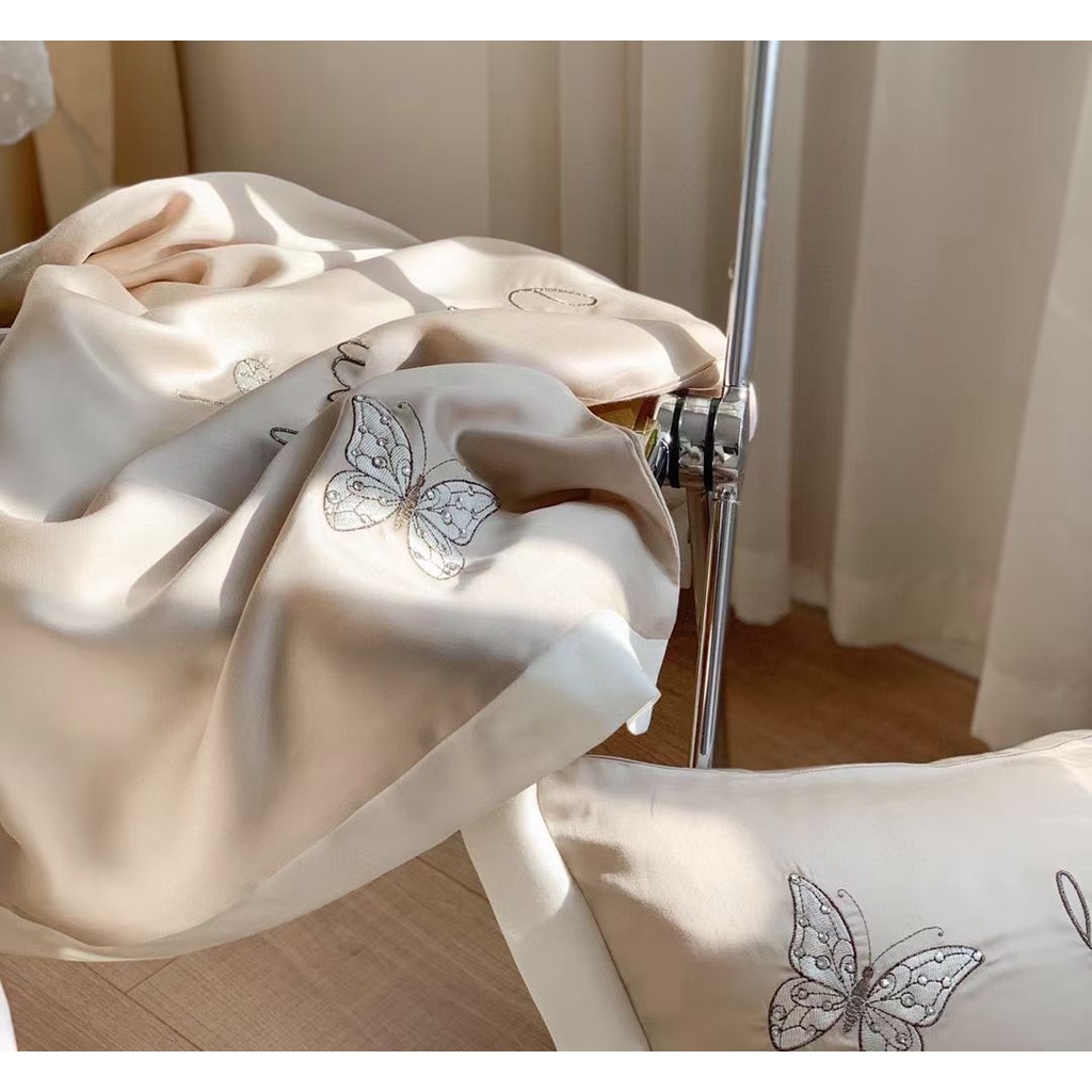 💐💐 Set Chăn Ga Gối Lụa Tencel Modal Thêu Hoa Thiên Nhiên 4 Món Mềm Mịn Chất Đẹp - Mã KG175 💐💐 | BigBuy360 - bigbuy360.vn