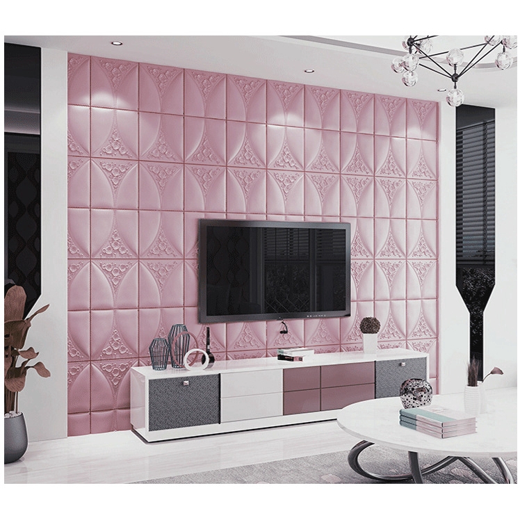 Miếng Dán Tường Bằng Xốp Mềm 3D Tự Dính Cách Âm Chống Nước Chống Va Chạm Kích Thước 70 * 70cm Trang Trí Phông Nền TV / Phòng Khách