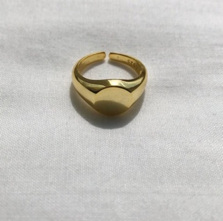 Nhẫn Signet Ring bạc 925 mạ vàng 18k