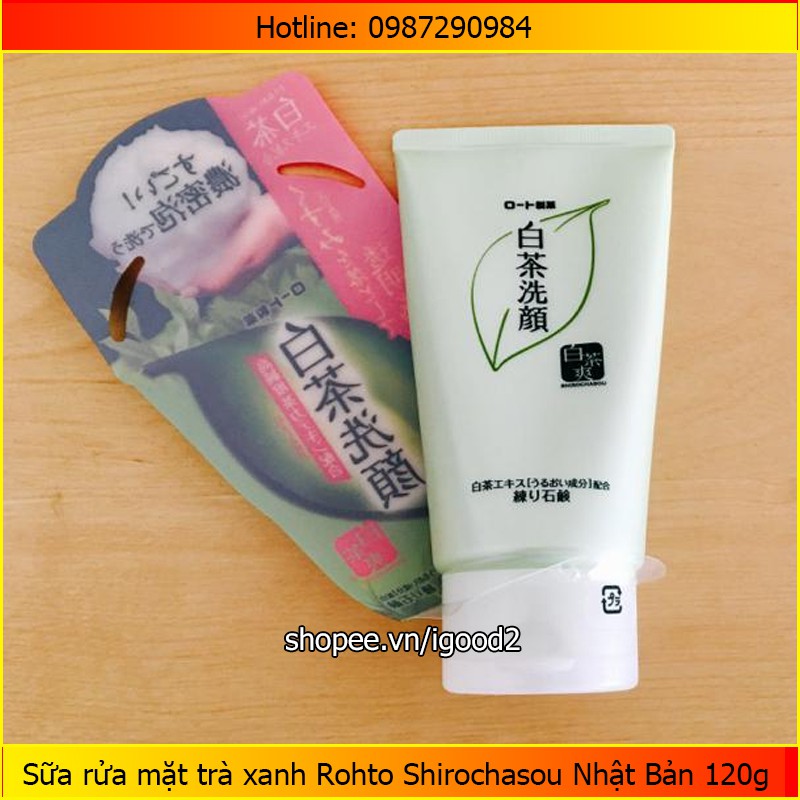 IGOOD - Sữa rửa mặt trà xanh Rohto Shirochasou Nhật Bản 120g