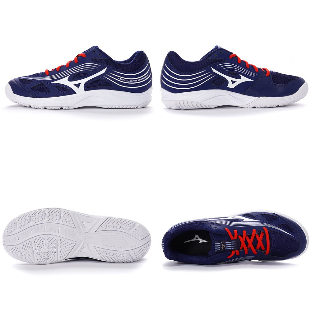 Giày cầu lông nam, giày bóng chuyền Mizuno Cyclone Speed 3 V1GA218064 hàng chính hãng dành cho nam màu xanh