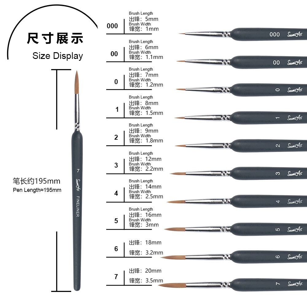 1 Cọ Sơn Móng Tay Cán Gỗ Và Kim Loại Watercolor nail polish brush details brush