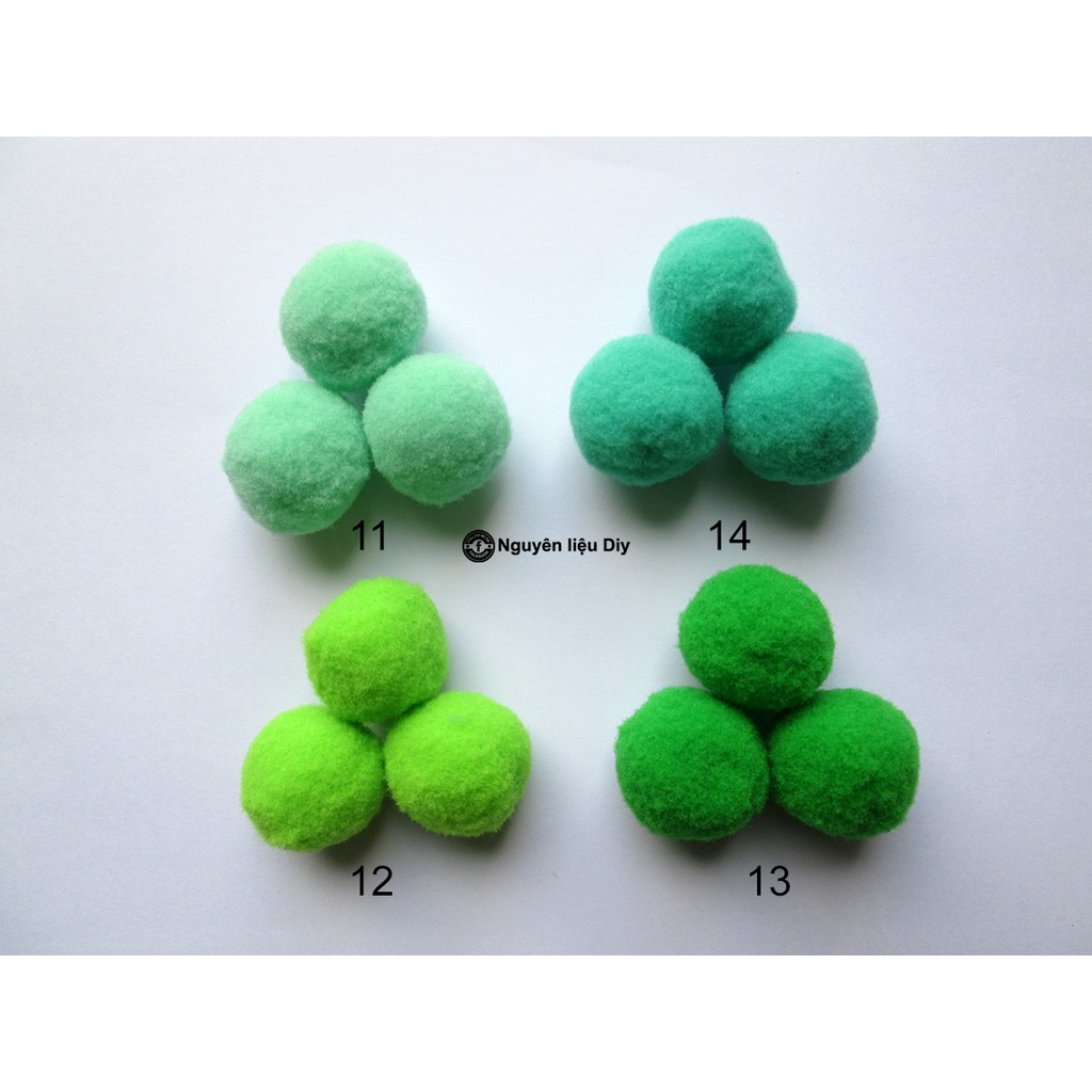 Pompom ~25mm Gói 30 hoặc 50 Viên (Được Chọn Màu)