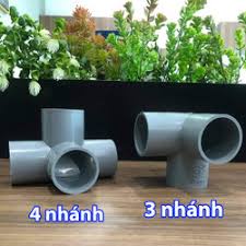 Co góc 4 hướng nhựa PVC phi 21,27, 34mm