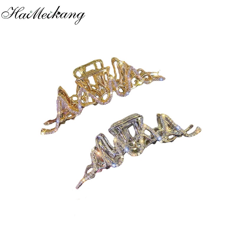 Haimeikang Kẹp tóc đính kim cương bằng kim loại thời trang cho nữ