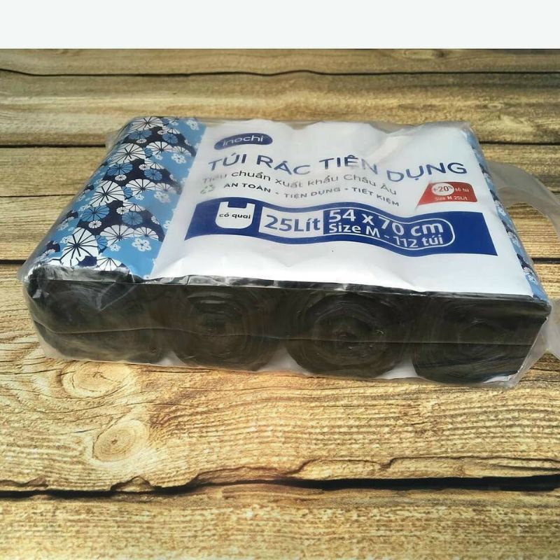 Sét 4 Cuộn Túi Đựng Rác Tự Phân Hủy Soji Inochi 10 lít, 25 lít, 50 lít