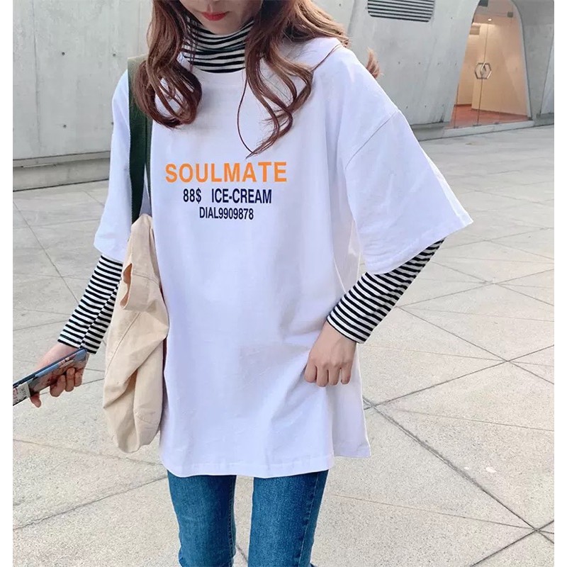 Áo thun❤ có size tay lỡ Unisex SOULMATE a