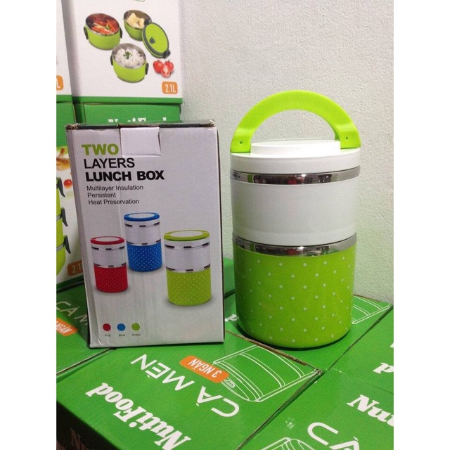 Hộp cơm giữ nhiệt  2 tầng lõi inox 8504