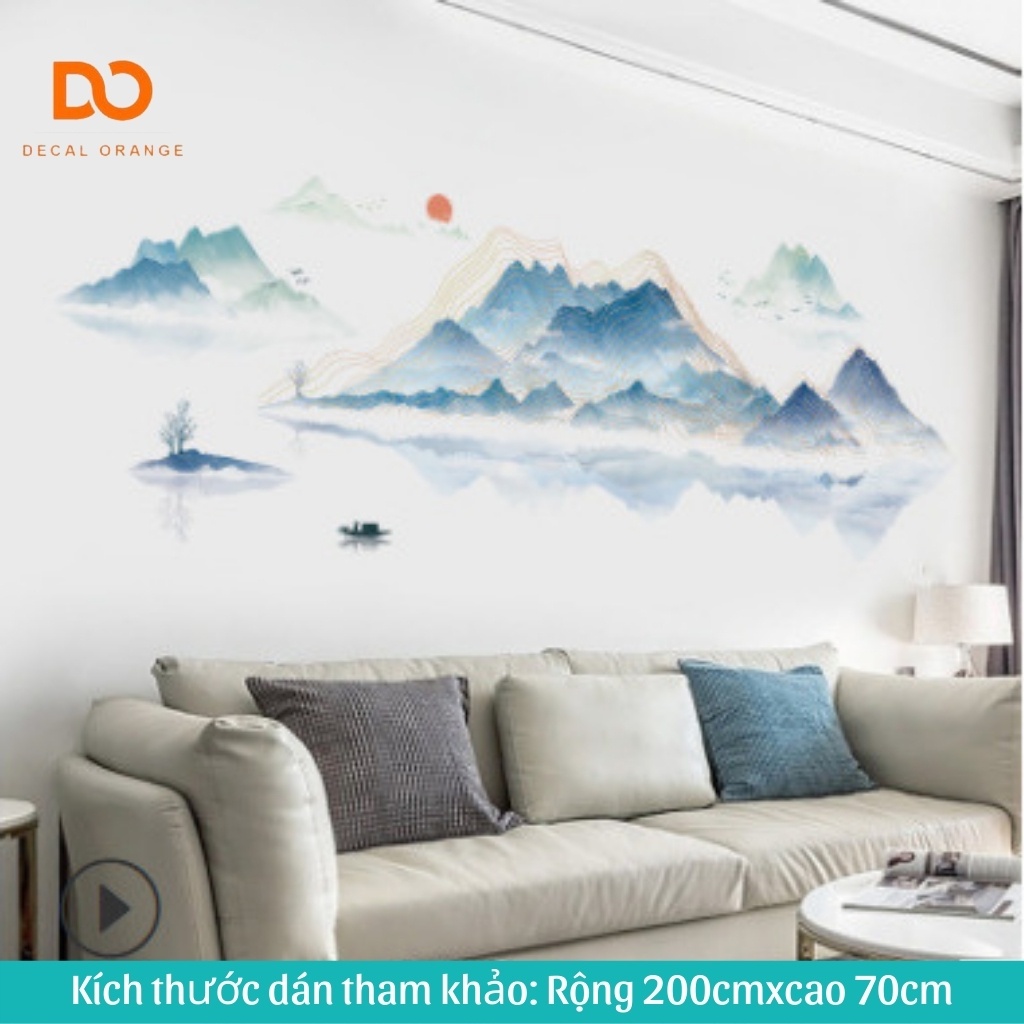 Decal dán tường, Giấy dán tường trang trí phòng ngủ, phòng khách cao cấp cây xanh hoa lá sơn thủy | BigBuy360 - bigbuy360.vn