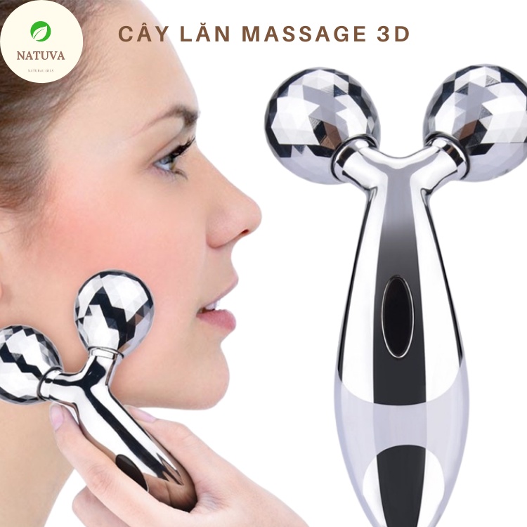 Cây Lăn Mát Xa (Massage) Mặt 3D Giúp Thon Gọn Nâng Cơ Mặt Natuva CLMX3D