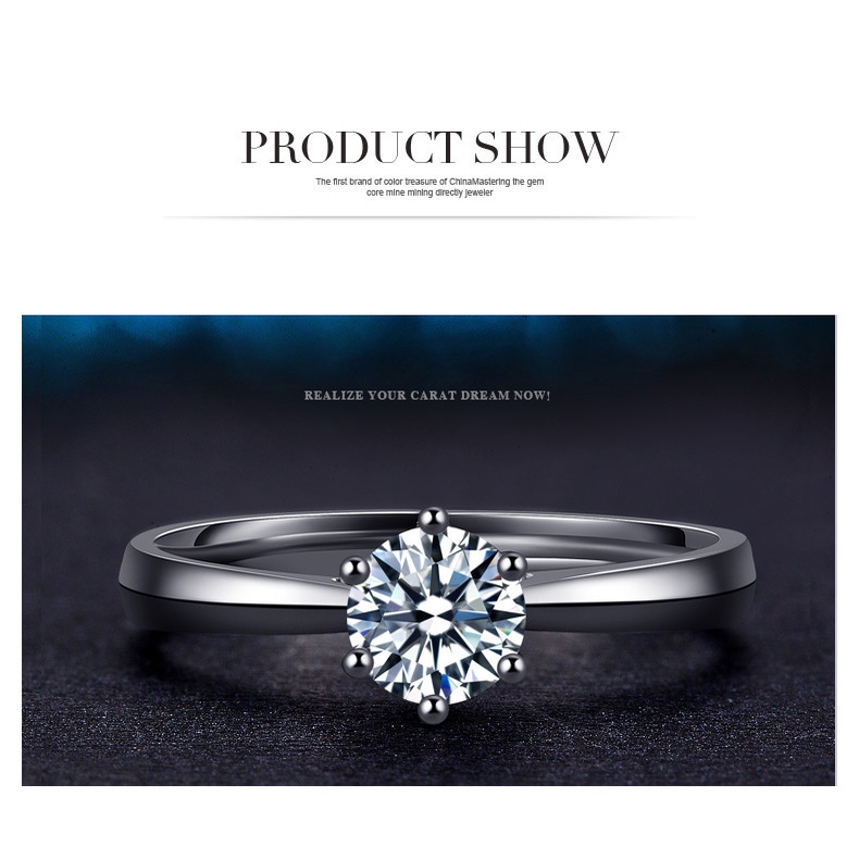 Nhẫn Đính Hôn Cô Dâu Dát Đá Zircon Trong Suốt