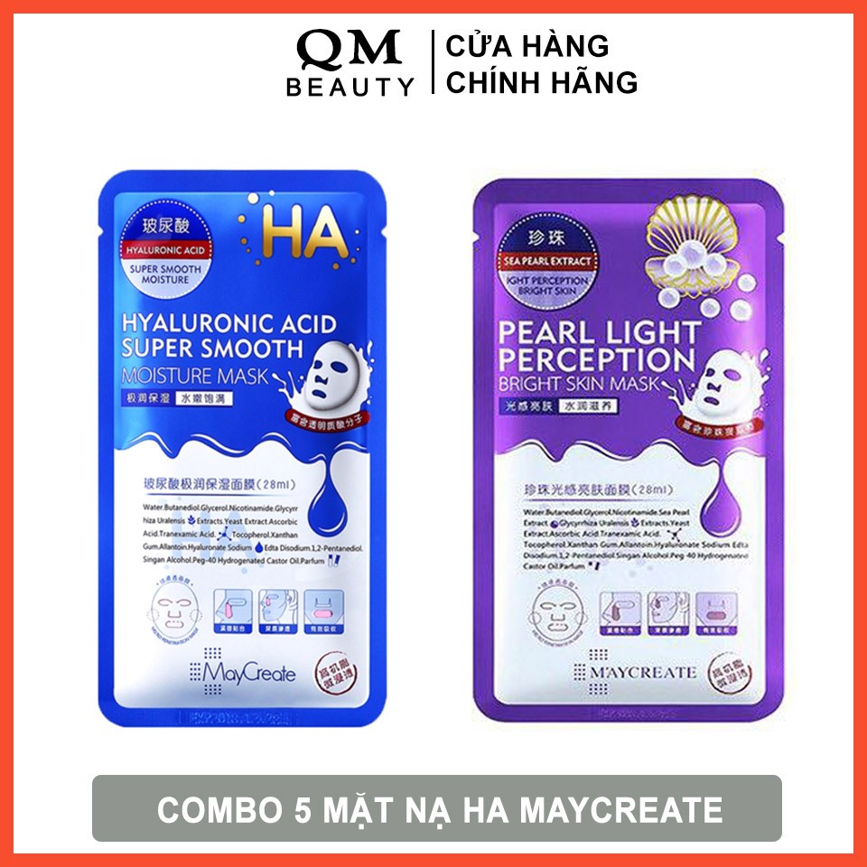 Combo 5 mặt nạ Ha MayCreate Xanh cấp nước Tím dưỡng ẩm chính hãng