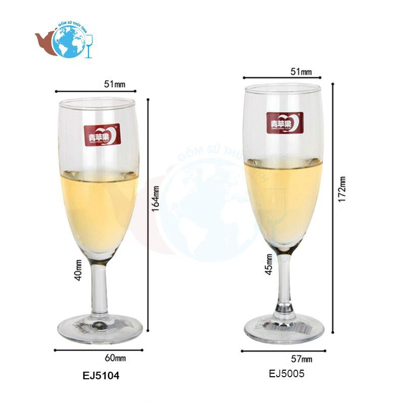 Bộ 6 ly thuỷ tinh EJ5104 uống CHAMPAGNE pha lê DELI( Ly Sâm Banh )175ml