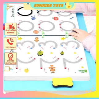 Vẽ nét cơ bản bộ 64 trang, đồ chơi giáo dục sớm cho bé, bộ tập tô nối chữ và nét vẽ cơ bản cho bé 3 - 6 tuổi