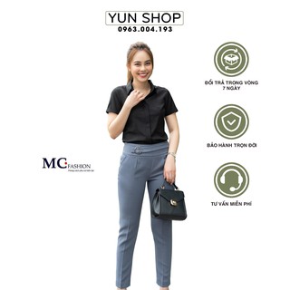 Áo Sơ Mi Nữ- Áo Sơ Mi Công Sở Ngắn Tay - MC fashion A208 Màu Đen A208