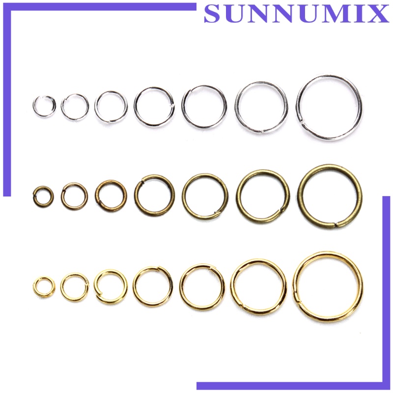 [SUNNIMIX]1 Box Assorted Iron Plated Jump Rings Unsoldered for Jewelry Making Bronze