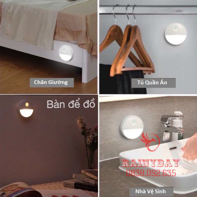 Đèn led cảm ứng cảm biến chuyển động gắn dán tường tủ cầu thang thông minh tự động phát sáng | BigBuy360 - bigbuy360.vn