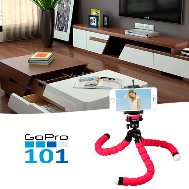 Chân nhện tripod bọc xốp 360 độ cho gopro 5 6 7 8, Sjcam, Yi Action, Osmo Action, điện thoại - Gopro101 - inoxnamkim