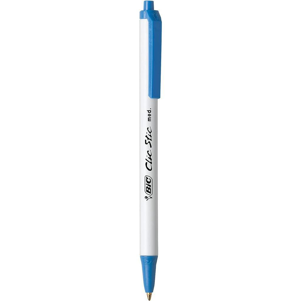 Bút bi gọn nhẹ, ngòi êm Bic Clic Stic Retractable Ball Pen, cỡ ngòi 1.0mm, 1 cây viết màu xanh hoặc đen