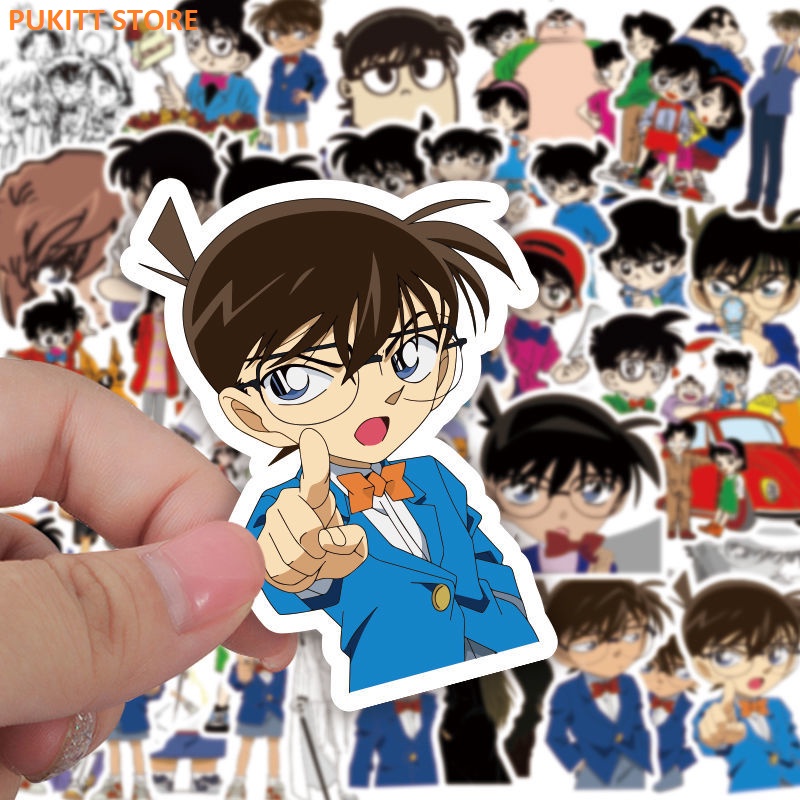 Bộ 50 Sticker Conan - Miếng dán decal chống nước hình dán Conan Kaito Kid Ran Mori Haibara STK15
