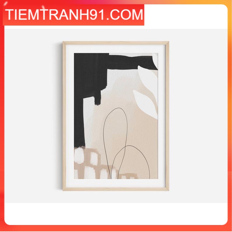 Tranh treo tường | Tranh nghệ thuật trừu tượng - Black Abstract Art Print, Boho Abstract Art