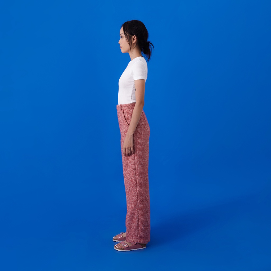 Andabove - Quần nữ ống đứng dài chất liệu Wool - Slim Relaxed Pants - Màu Hồng