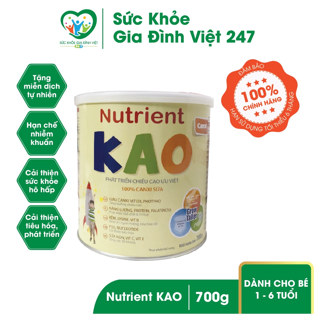 Sữa Nutrient Kao 700g - Dinh dưỡng giúp trẻ phát triển thế chất và trí tuệ