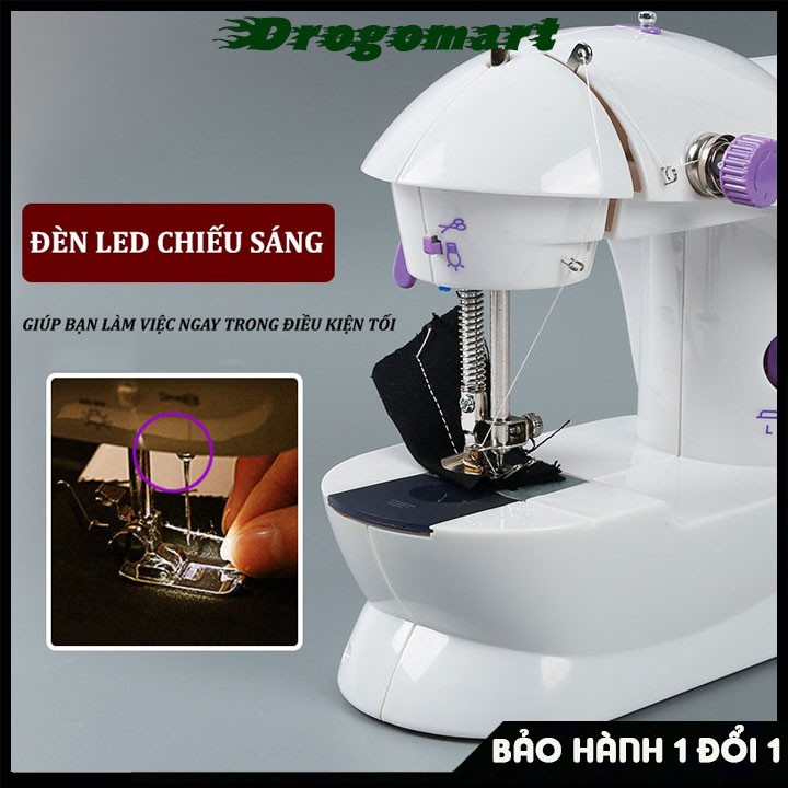 [HÀNG LOẠI 1] Máy Khâu Mini Gia Đình Tiện Dụng - Máy May Mini 2 Chế Độ Nhanh Chậm Có đèn LED - Tặng Kèm 4 Suốt Chỉ