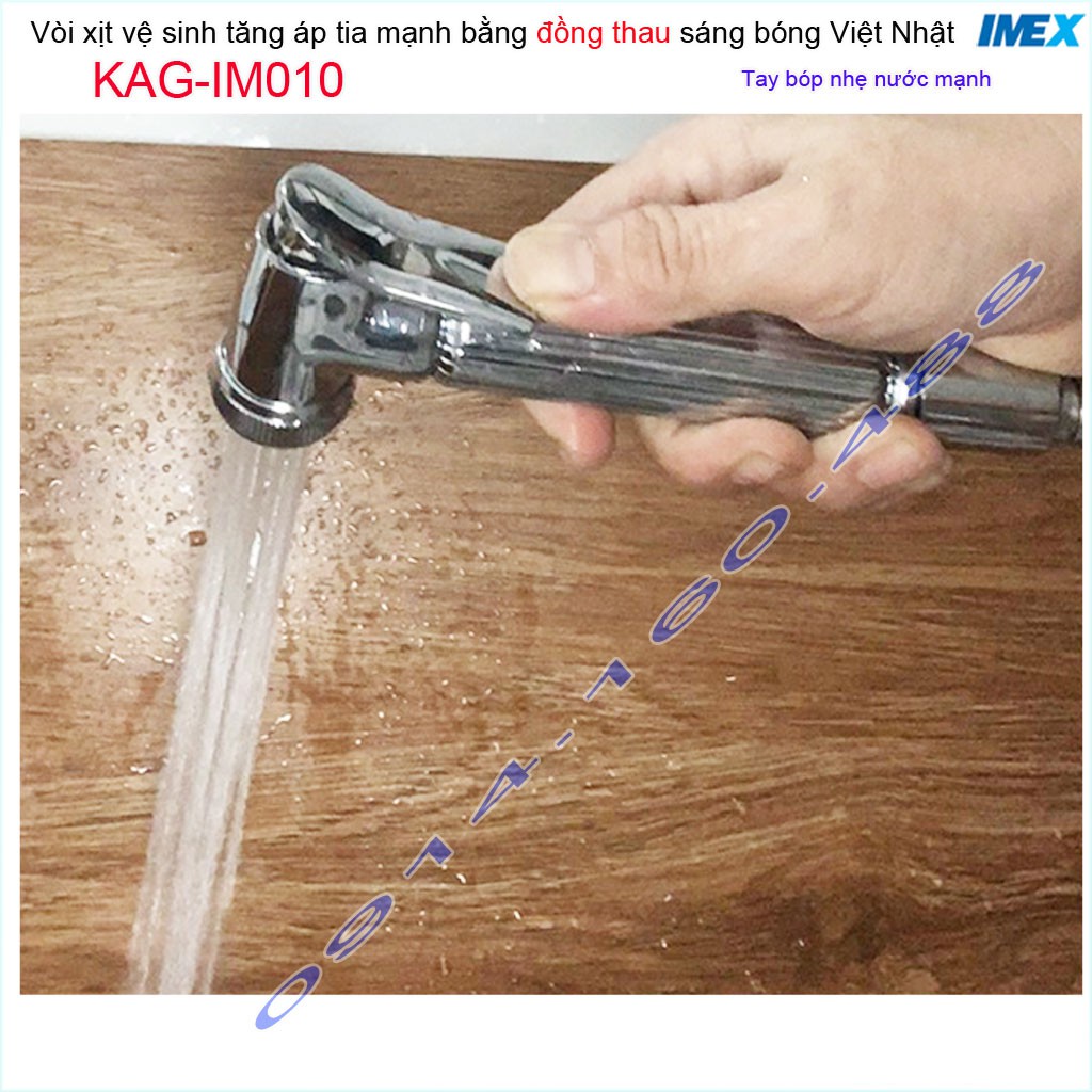 Vòi xịt vệ sinh IM Việt Nhật KAG-IM010 Chrome, Vòi rửa nhà tắm bằng đồng chuyên dùng cho resort xịt mạnh sử dụng tốt