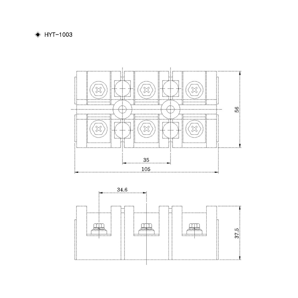 Domino - cầu đấu điện - 3P: 20A, 30A, 60A, 100A Hanyoung Nux