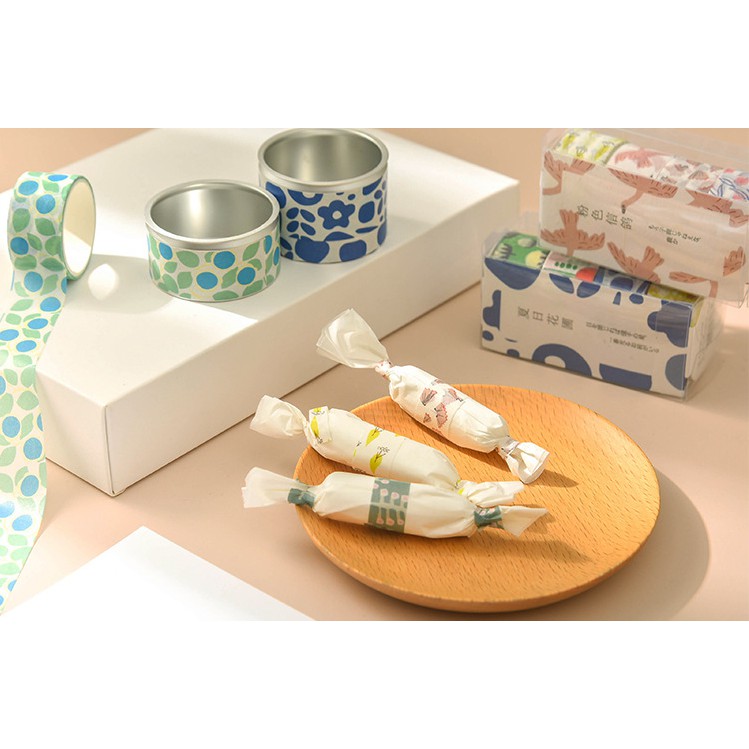 Bộ 4 cuộn washi tape Gió mùa hè băng keo trang trí sổ tay | BSW097