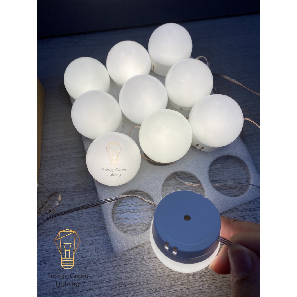 Set 10 bóng đèn LED Energy Green Lighting chiếu sáng gương trang điểm BL-031 - Dán gương tiện lợi - 5 chế độ sáng