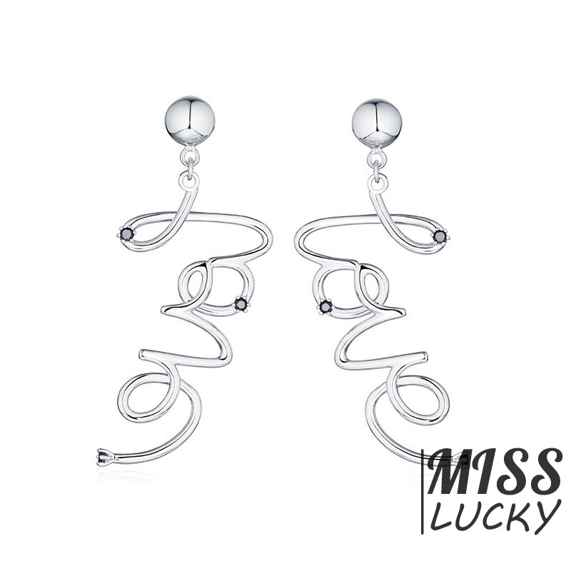 Khuyên tai hình chữ cái đính đá phong cách bohemian thanh lịch dành cho nữ