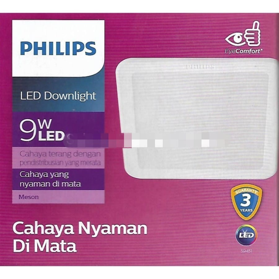 Hộp đèn LED Philips Downlight hình vuông 9w 59451