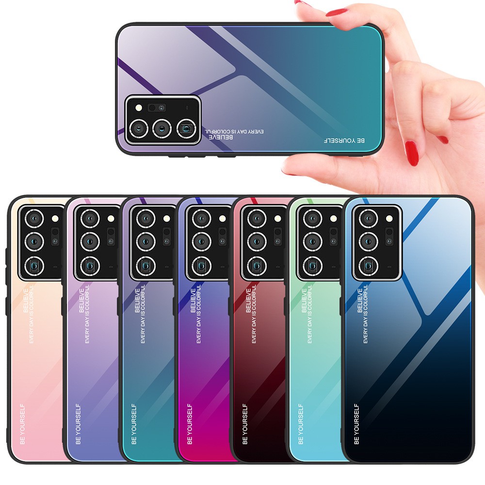 For Samsung Galaxy Note 20 Ultra Note20 20Ultra Gradient Color Phone Case Soft Tempered TPU Edge Protection