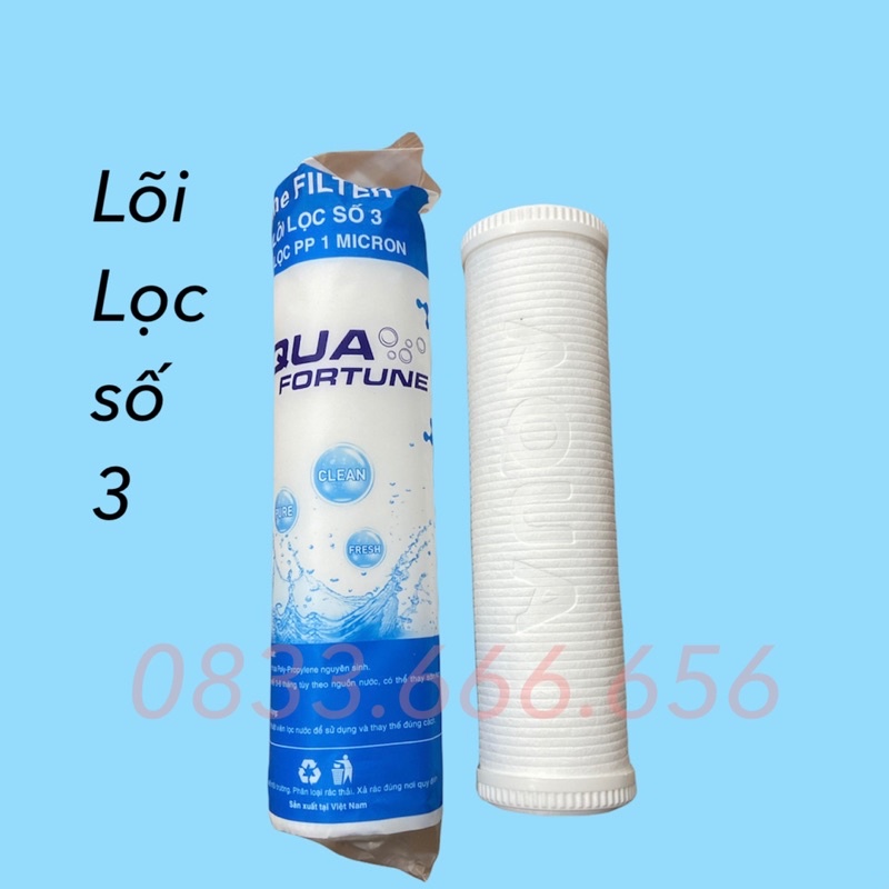 Bộ 3 lõi lọc nước AQUA chính hãng (dùng cho mọi loại máy RO) Bộ lõi lọc nước 1-2-3 Aqua