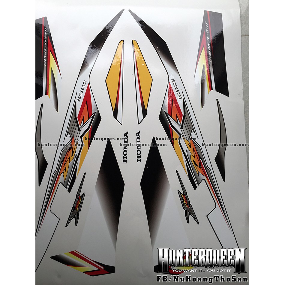 Tem rời dán xe WAVE RSX 2008 đen trắng. Thay thế tem zin