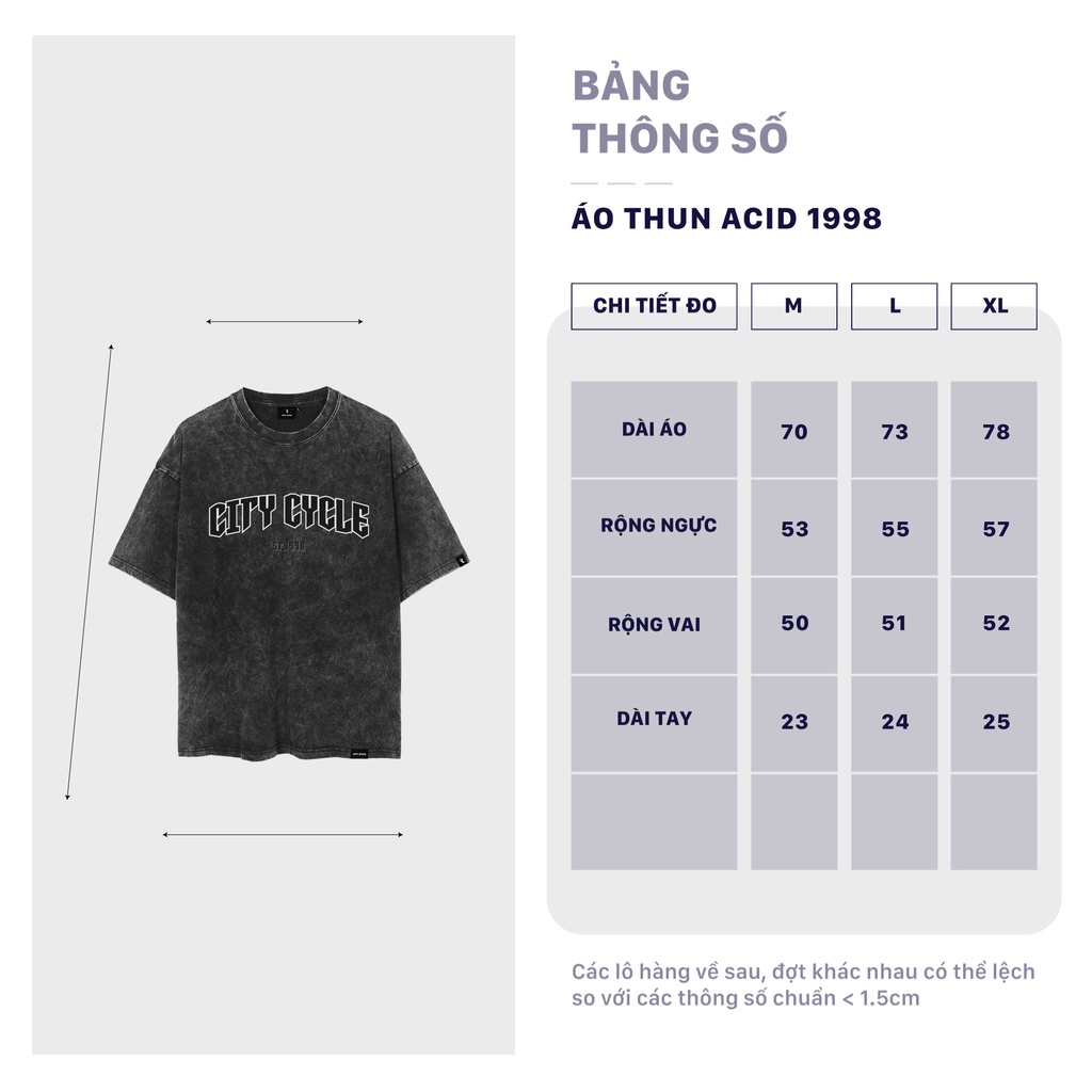Áo thun local brand Acid 1998 City Cycle tay lỡ oversize cotton unisex in hình