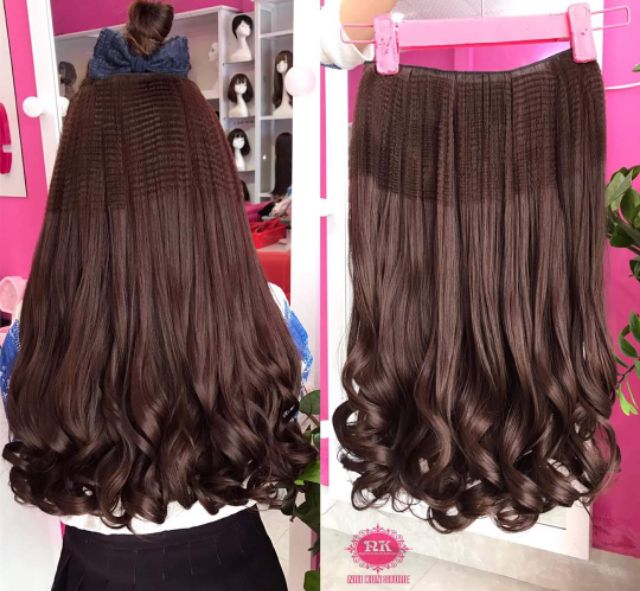 Tóc giả kẹp xoăn ❤FREESHIP❤ TÓC KẸP XOĂN ĐUÔI BẤM PHỒNG _ K55