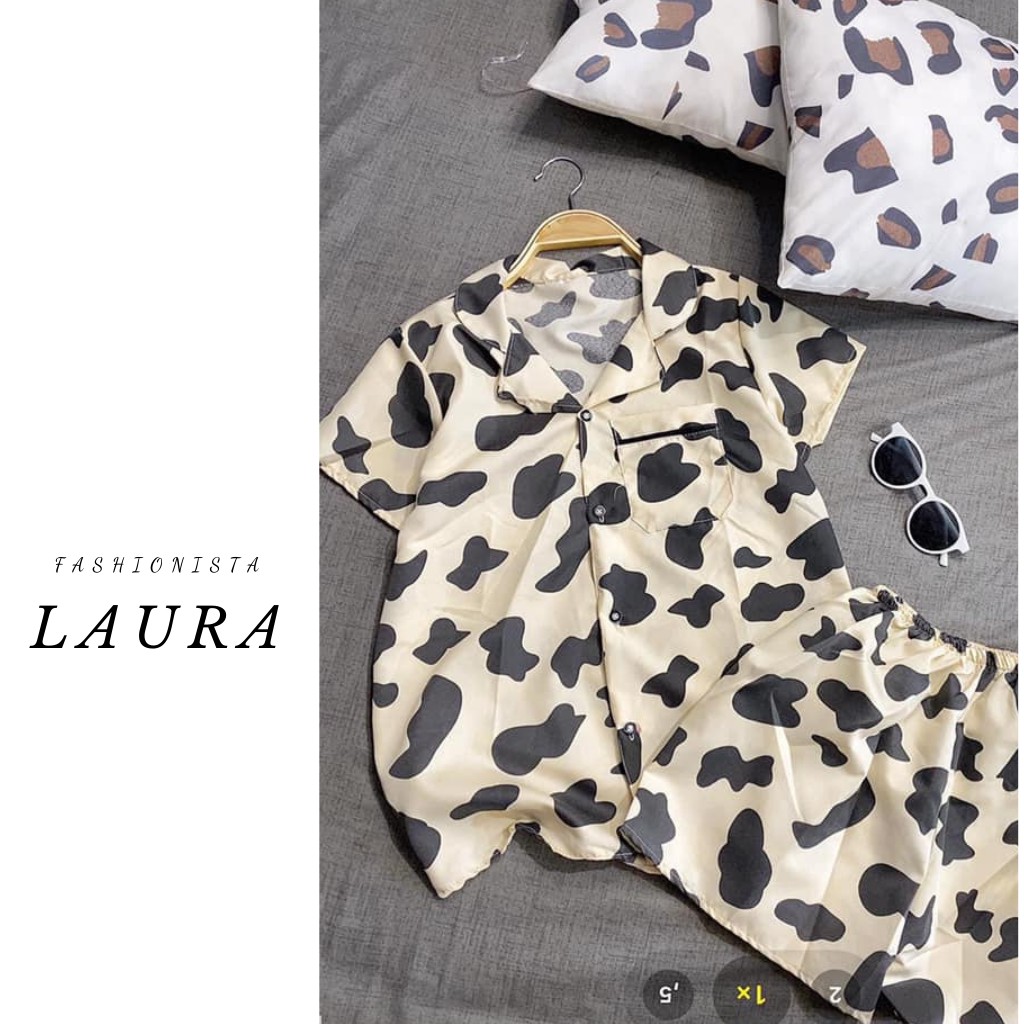 Bộ ngủ bò sữa Laura Boutique cộc tay siêu dễ thương - Pijama bò sữa BAO GIÁ TOÀN THỊ TRƯỜNG | BigBuy360 - bigbuy360.vn