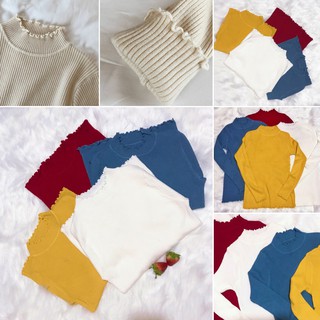 RX28 - HOT Áo len tăm cổ 3 phân ♥ Áo thun len tăm nữ cổ cao ,dài tay ulzzang form ôm body nữ nhiều màu ♥