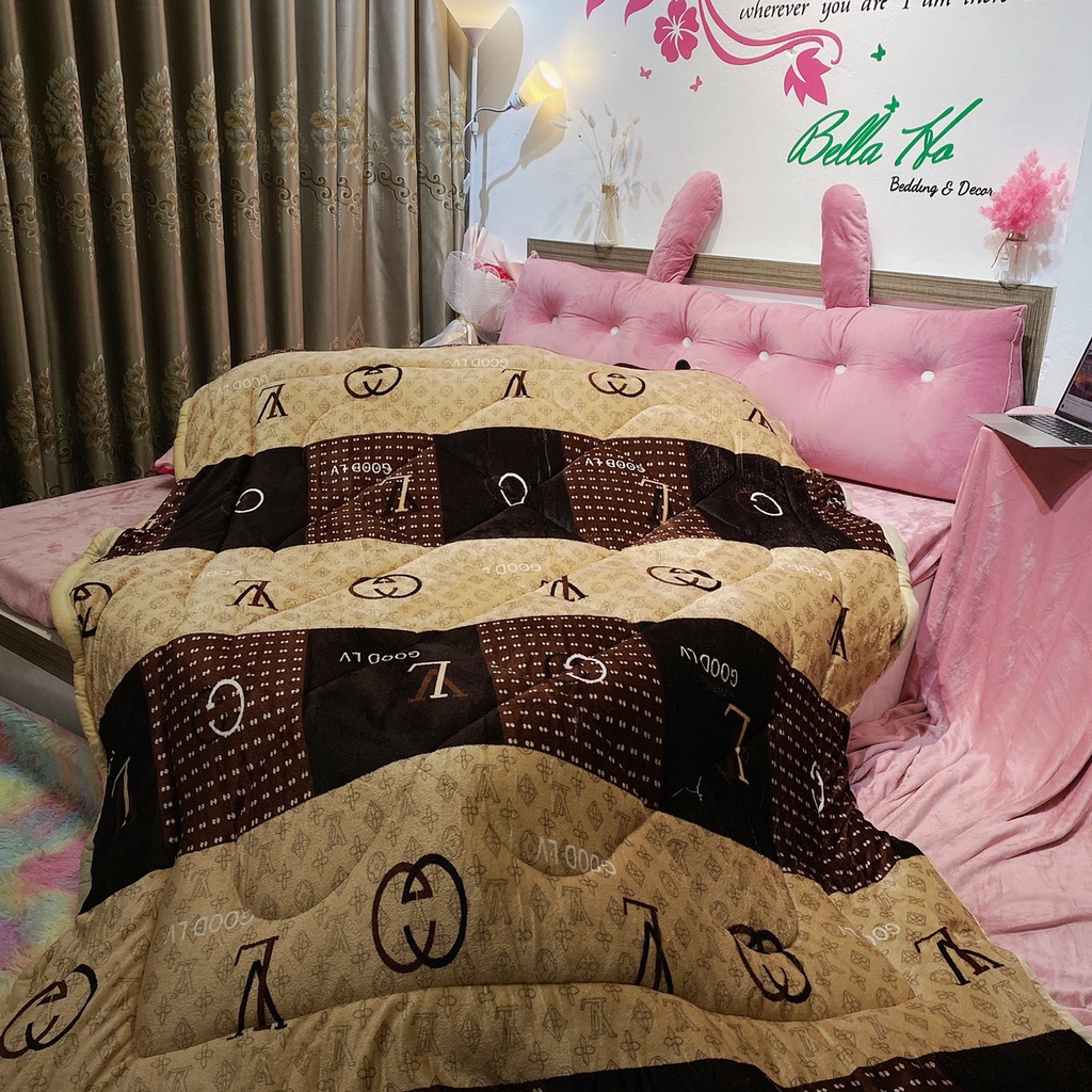 Chăn lông cừu , chăn lông đại hàn siêu ấm 3 lớp kích thước 1.9m * 2.2m