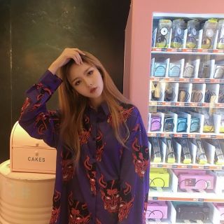 Áo sơ mi họa tiết độc đáo ulzzang