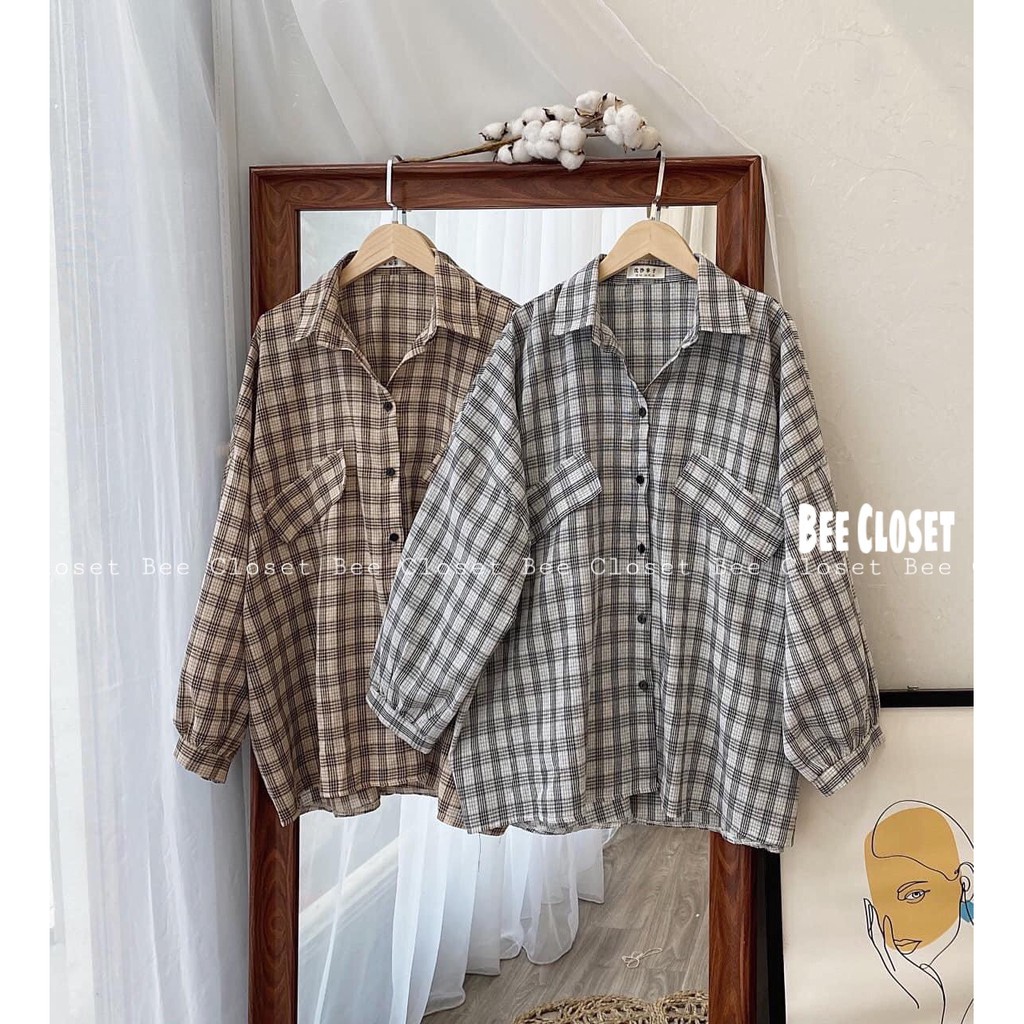 Áo sơ mi kẻ sọc oversize chất dày đẹp (hình thật kèm video)