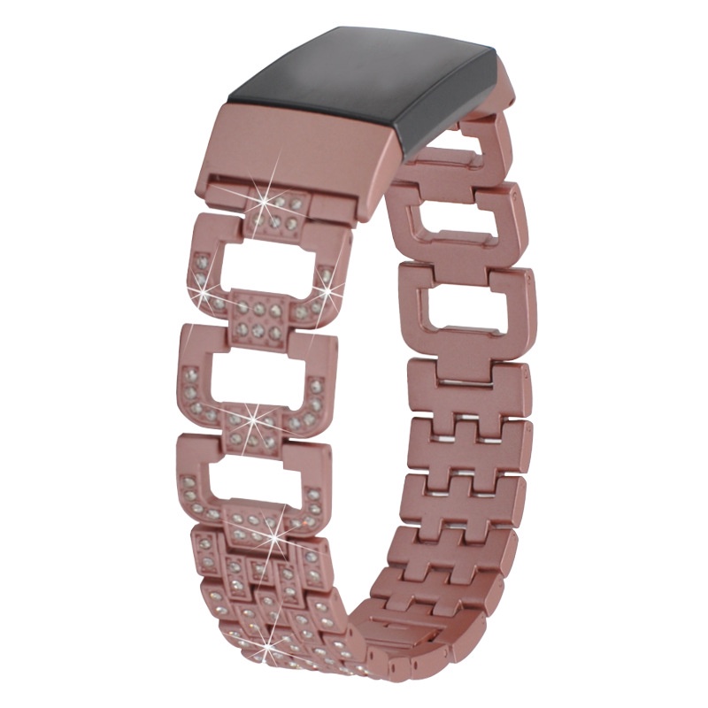 Dây Đeo Inox Đính Kim Cương Giả Cho Đồng Hồ Thông Minh Fitbit Charge 5 4 3 2 3 4 se
