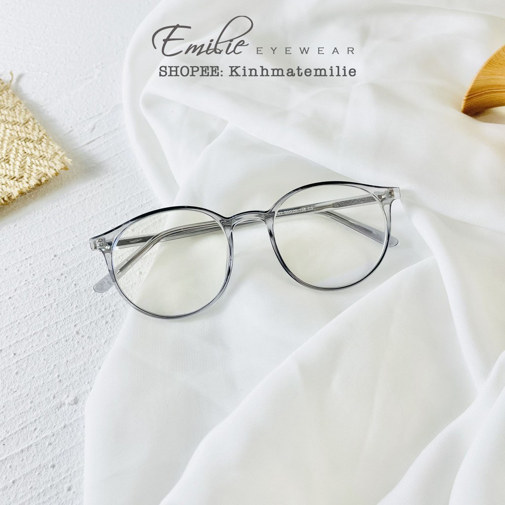 Gọng kính nhựa dẻo tròn nam nữ Emilie eyewear phụ kiện thời trang 8243